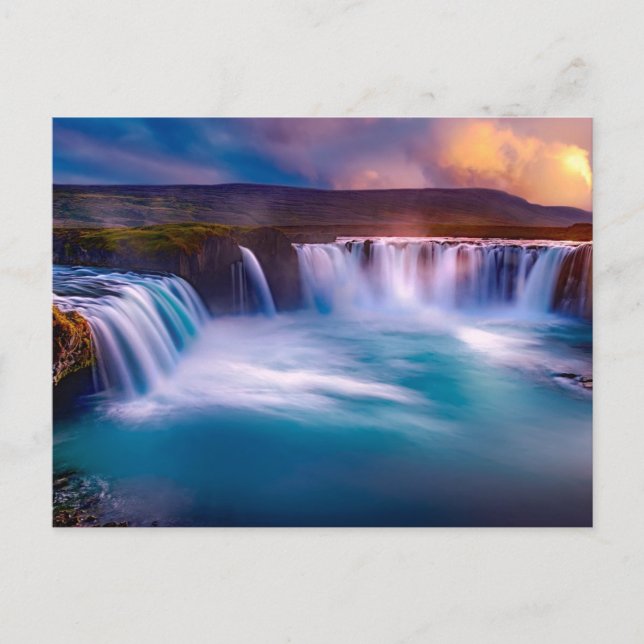 Godafoss Waterfall, Iceland Beautiful Landscape Postcard (Front)