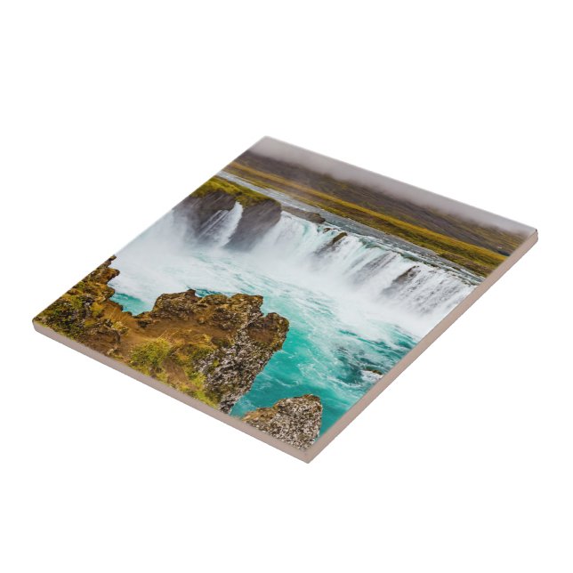 Godafoss waterfall, Iceland Ceramic Tile (Side)