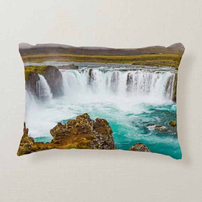 Godafoss waterfall, Iceland Decorative Cushion (Back)