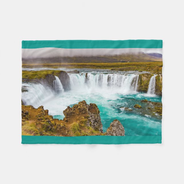 Godafoss waterfall, Iceland Fleece Blanket (Front (Horizontal))