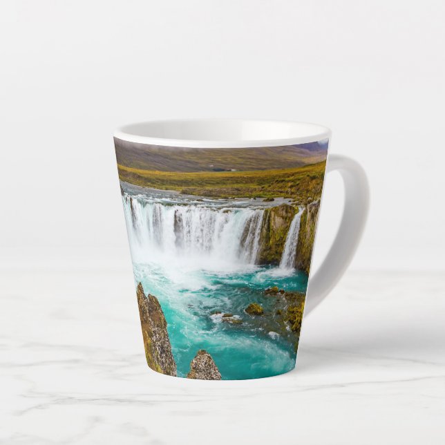 Godafoss waterfall, Iceland Latte Mug (Right Angle)