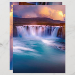 Goðafoss  Waterfall Iceland Scrapbook Paper