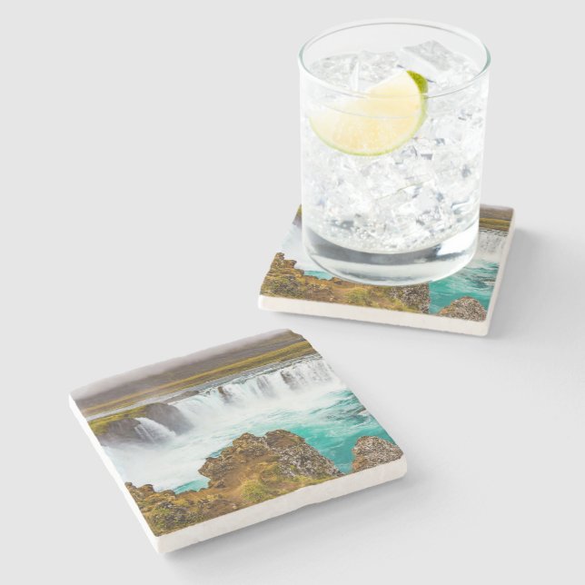 Godafoss waterfall, Iceland Stone Coaster (Side)
