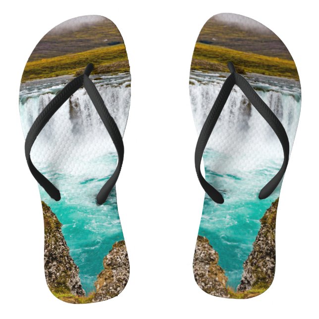 Godafoss waterfall, Iceland Thongs (Footbed)
