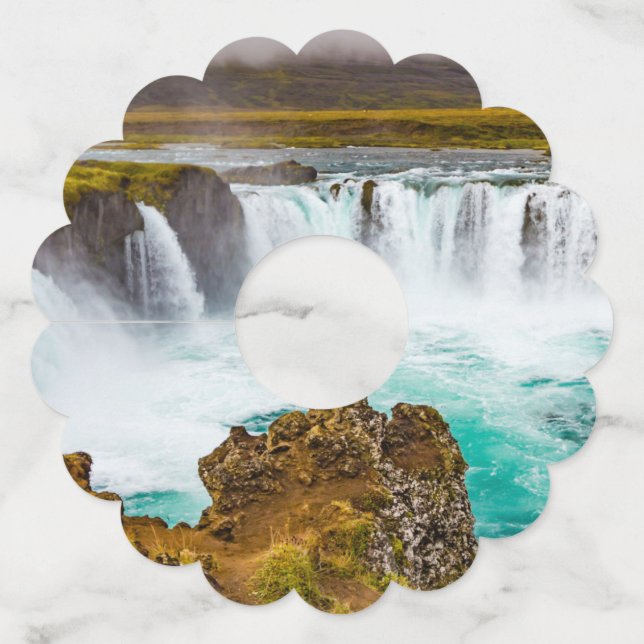 Godafoss waterfall, Iceland Wine Glass Tag (Back)