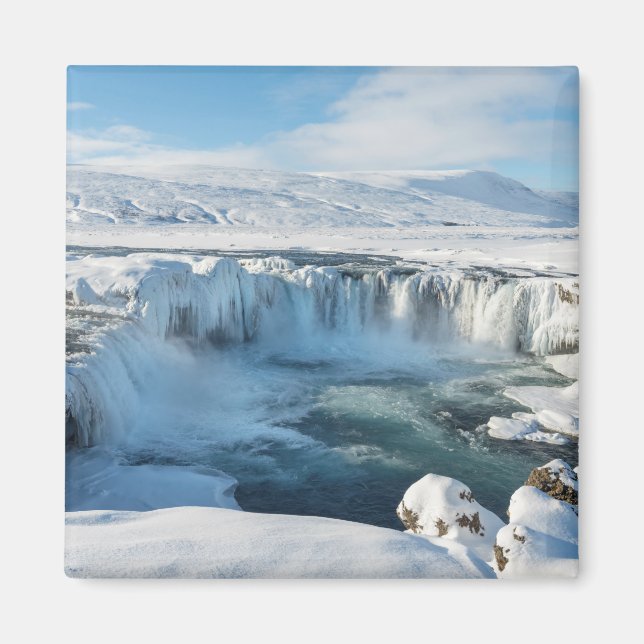 Godafoss Waterfall Landscape Magnet (Front)