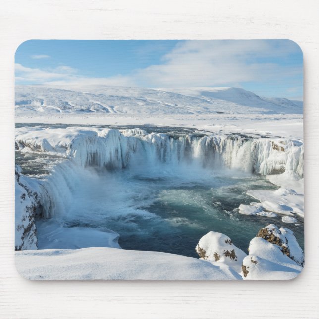 Godafoss Waterfall Landscape Mouse Pad (Front)