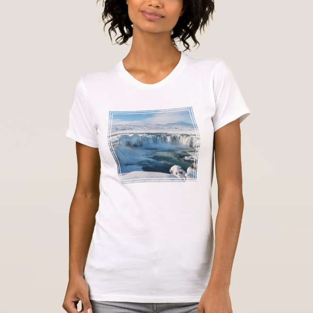 Godafoss Waterfall Landscape T-Shirt (Front)