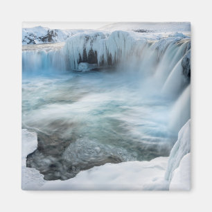 Godafoss waterfall, winter, Iceland 2 Magnet