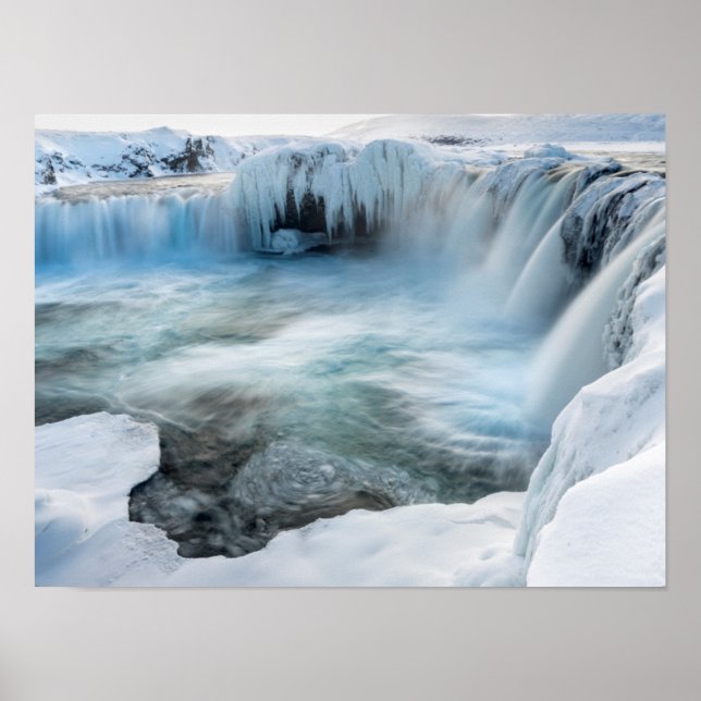 Godafoss waterfall, winter, Iceland 2 Poster (Front)