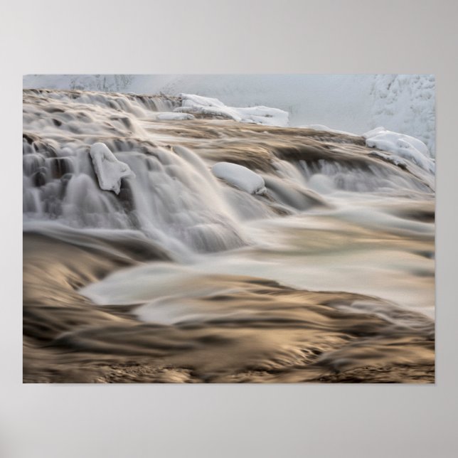 Godafoss waterfall, winter, Iceland 3 Poster (Front)