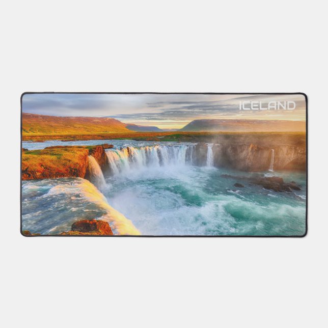 Godafoss Waterfalls, Iceland Desk Mat (Front)