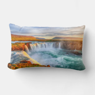 Godafoss Waterfalls, Iceland Lumbar Cushion