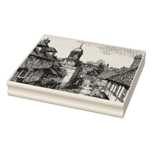 Godalming, Surrey, Vintage Sketch Rubber Stamp