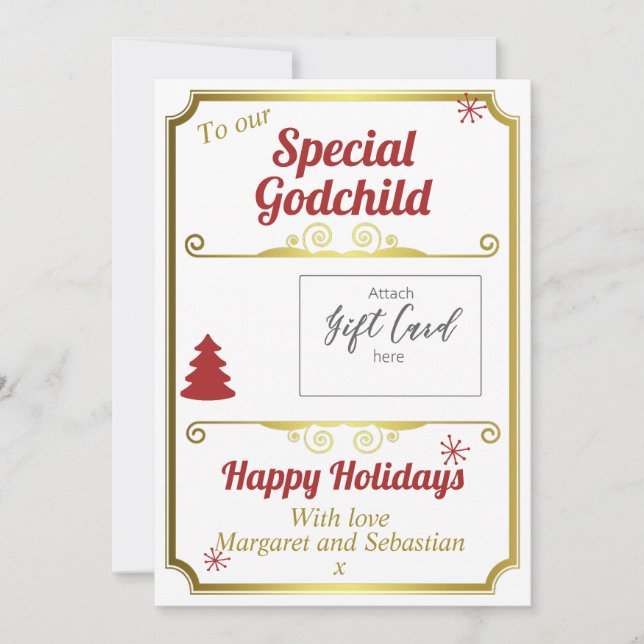 Godchild Christmas Gift Card Holder (Front)
