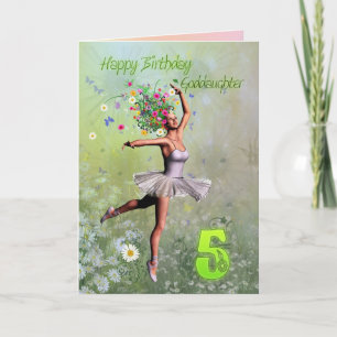 Goddaughter age 5, flower fairy birthday card
