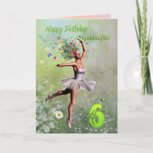 Goddaughter age 6, flower fairy birthday card