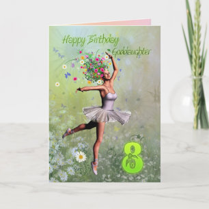 Goddaughter age 8, flower fairy birthday card