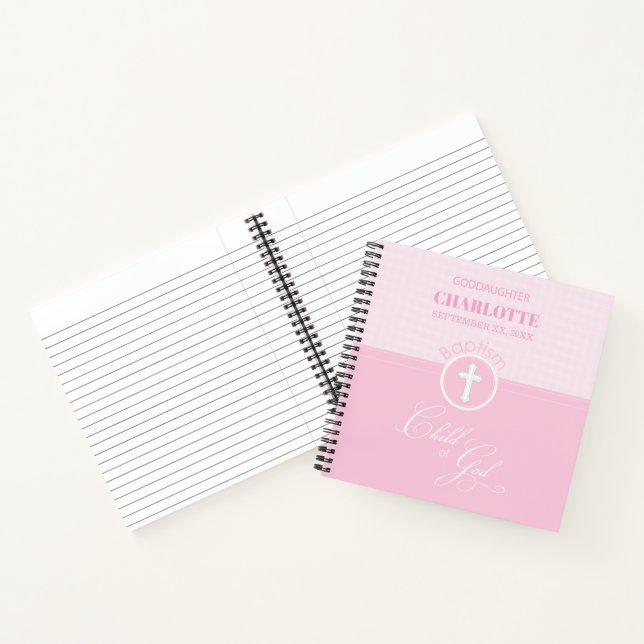 Goddaughter Baptism Pink Child of God Personalised Notebook (Inside)
