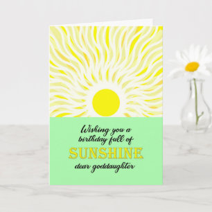 Goddaughter Birthday Bright Sunshine Card