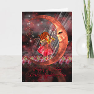 Goddaughter Birthday Card with Cute little fairy m