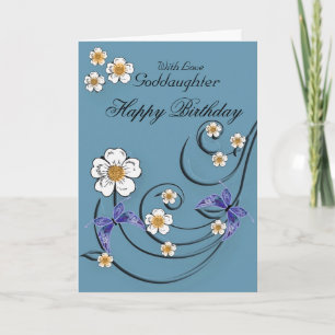 Goddaughter - Birthday - Floral with Butterflies Card