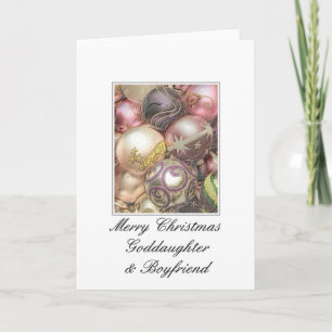 Goddaughter & Boyfriend Merry Christmas card