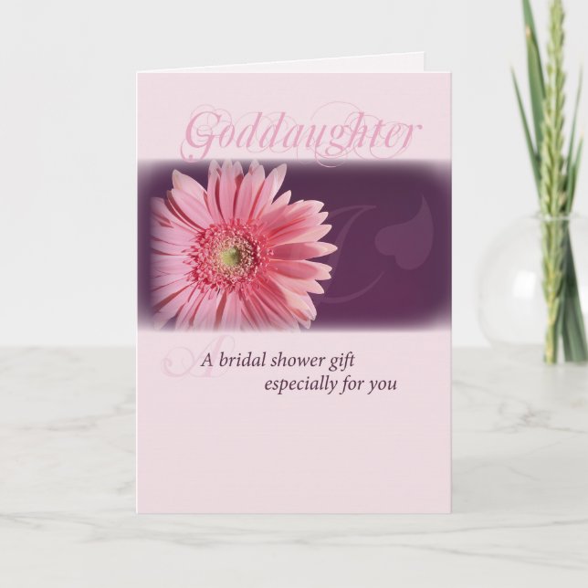 Goddaughter, Bridal Shower Pink Daisy Invitation (Front)