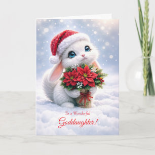 Goddaughter Christmas Happy Holidays Cute White Card