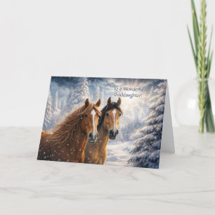 Goddaughter Christmas with Horses in the Snow Holiday Card