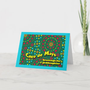 Goddaughter Cinco de Mayo Colourful Mosaic Card