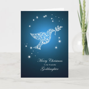 Goddaughter, Dove of peace Christmas card