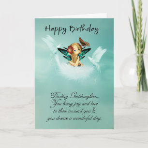 Goddaughter Fairy Birthday Card With Doves
