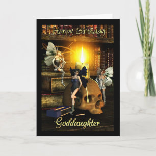 goddaughter, fairy lights - fairy birthday card