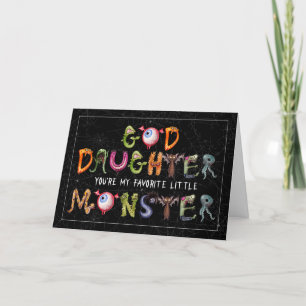 Goddaughter Favourite Monster Funny Halloween Holiday Card