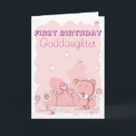 Goddaughter First 1st Birthday from Godparent Card<br><div class="desc">First 1st birthday card for your goddaughter's first birthday - from a Godparent</div>