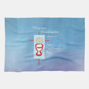 Goddaughter, First Holy Communion, Turquoise Tea Towel