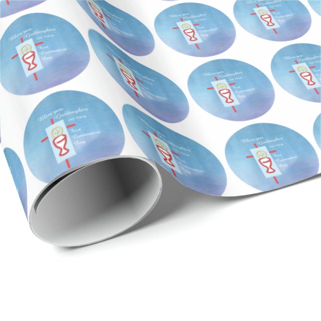 Goddaughter, First Holy Communion, Turquoise Wrapping Paper (Roll Corner)
