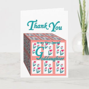 GODDAUGHTER Flower Girl - THANK YOU Heart Flowers Card