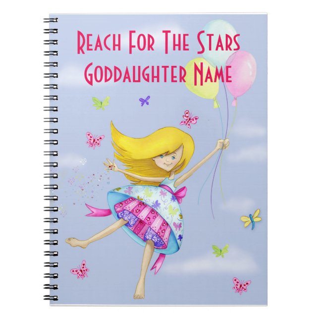 Goddaughter Gift Girly Motivational Personalised Notebook (Front)