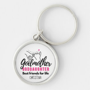 Goddaughter Gift - Godmother Best Friends for Life Key Ring