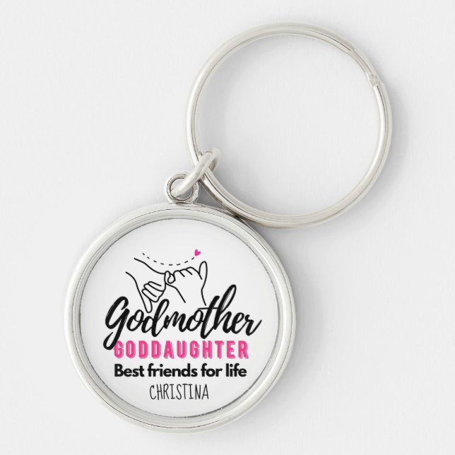 Goddaughter Gift - Godmother Best Friends for Life Key Ring (Front)