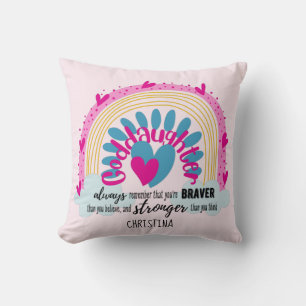 Goddaughter Gift Motivational Encouragement NAMED Cushion