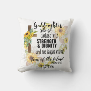 Goddaughter Gift Motivational Encouragement NAMED Cushion