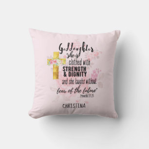 Goddaughter Gift Motivational Encouragement NAMED Cushion