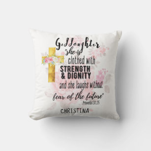 Goddaughter Gift Motivational Encouragement NAMED Cushion