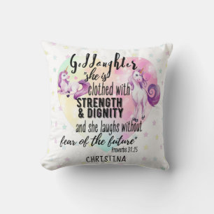 Goddaughter Gift Motivational Encouragement NAMED Cushion