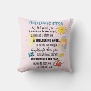 Goddaughter Gift Motivational Encouragement NAMED Cushion