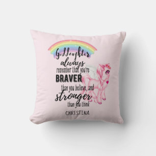 Goddaughter Gift Motivational Encouragement NAMED Cushion