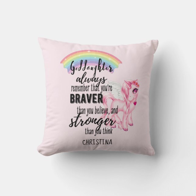 Goddaughter Gift Motivational Encouragement NAMED Cushion (Front)